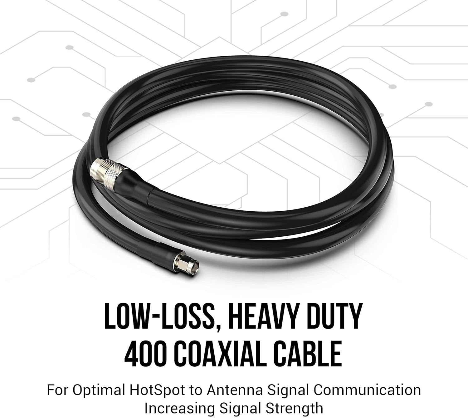 Hotspot Antenna System with Low Loss 400 Coaxial Cable & Extra Long 8 DBI Antenna V9281