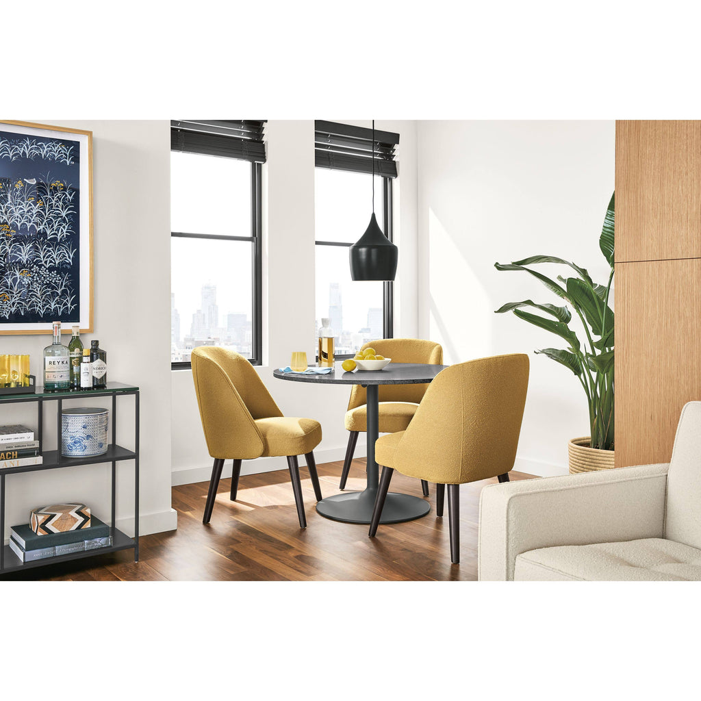 Modern Cora Side Chair in Tatum Moss with Charcoal Legs Green Brown Performance Fabric F6459