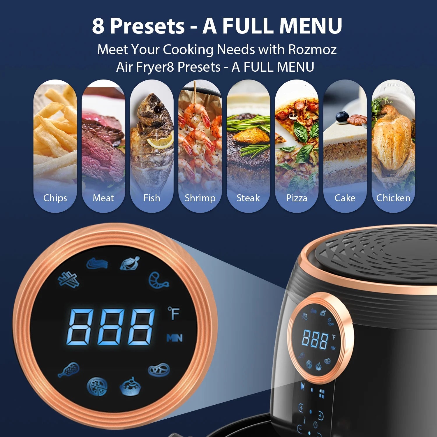 5.2-Qt 8 in 1 Digital Touchscreen Air Fryer W53750