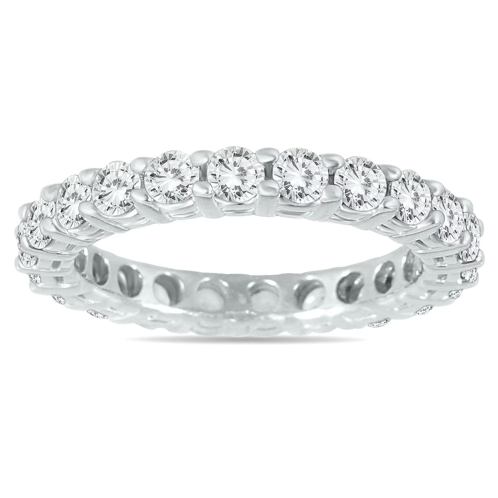 14K White Gold Diamond Eternity Band J4742