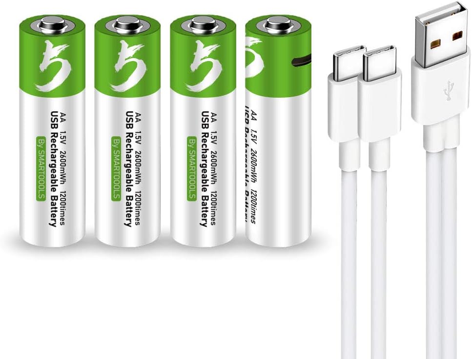 2-Pack 650mAh Rechargeable 9V Lithium Ion Battery with Type C Port V82736