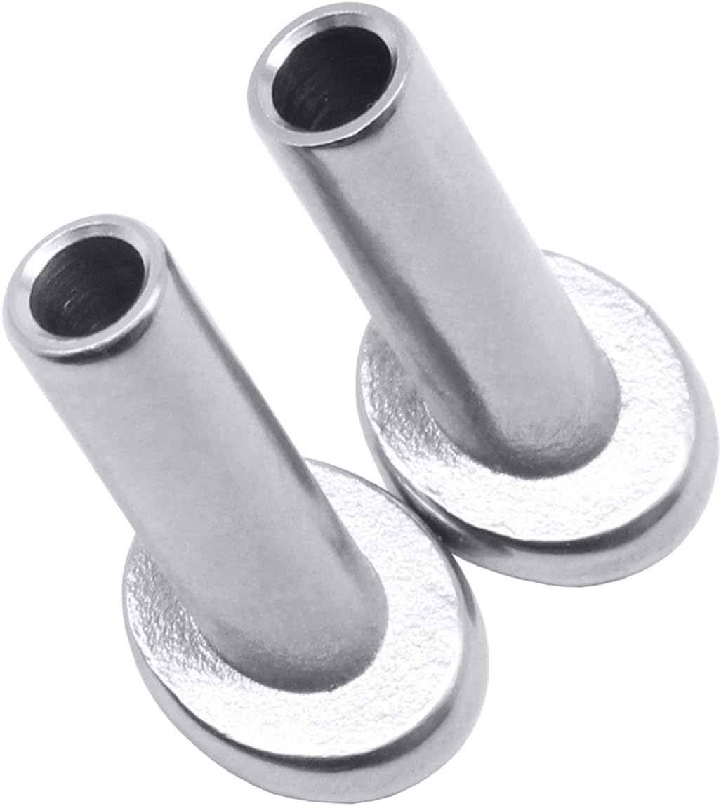 40 Pack 45 Degree T316 Marine Grade Stainless Steel Angle Beveled Protector Sleeves Wood Post Protector for 1/8", 5/32", 3/16" Wire Rope Cable Railing B44457