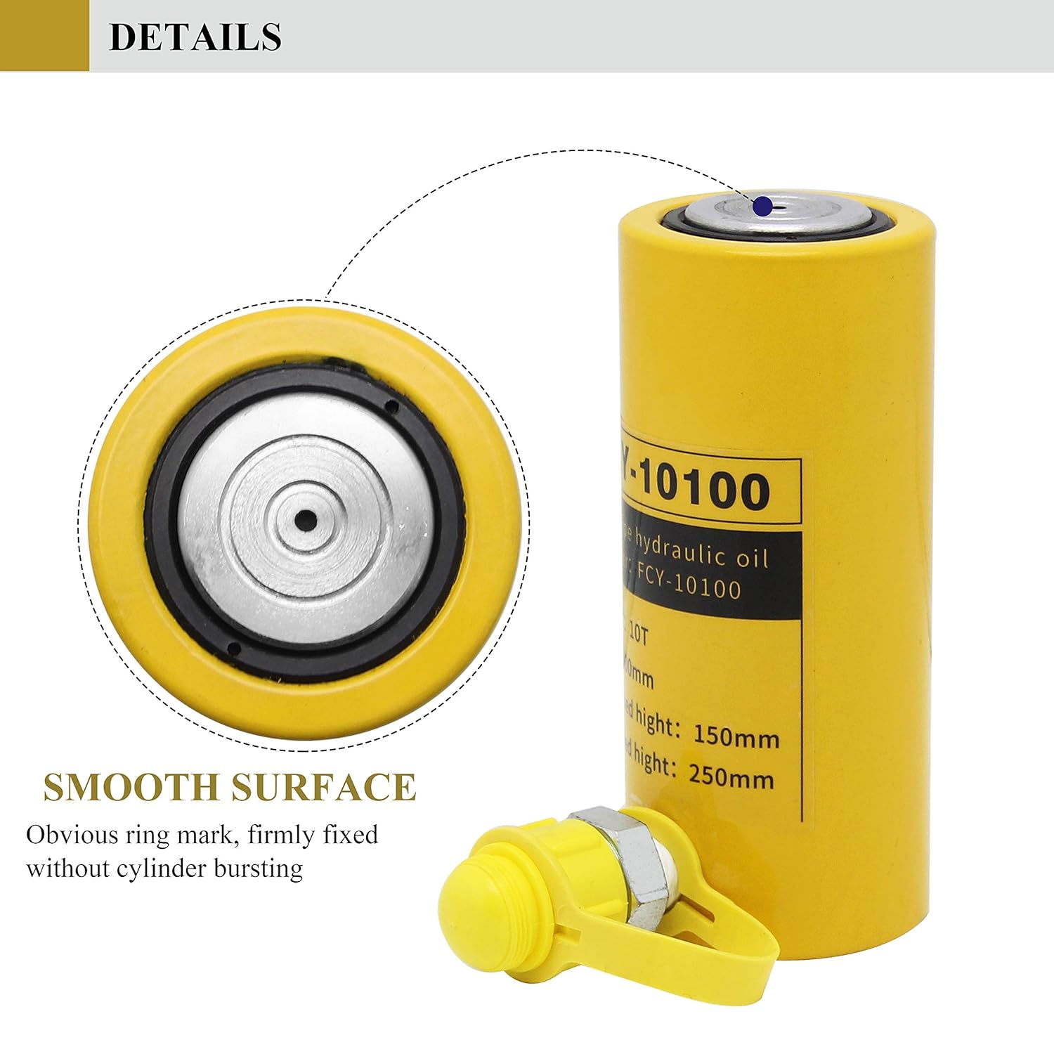 20 ton Hydraulic Jack Cylinder Short Type Stoke 100mm V307