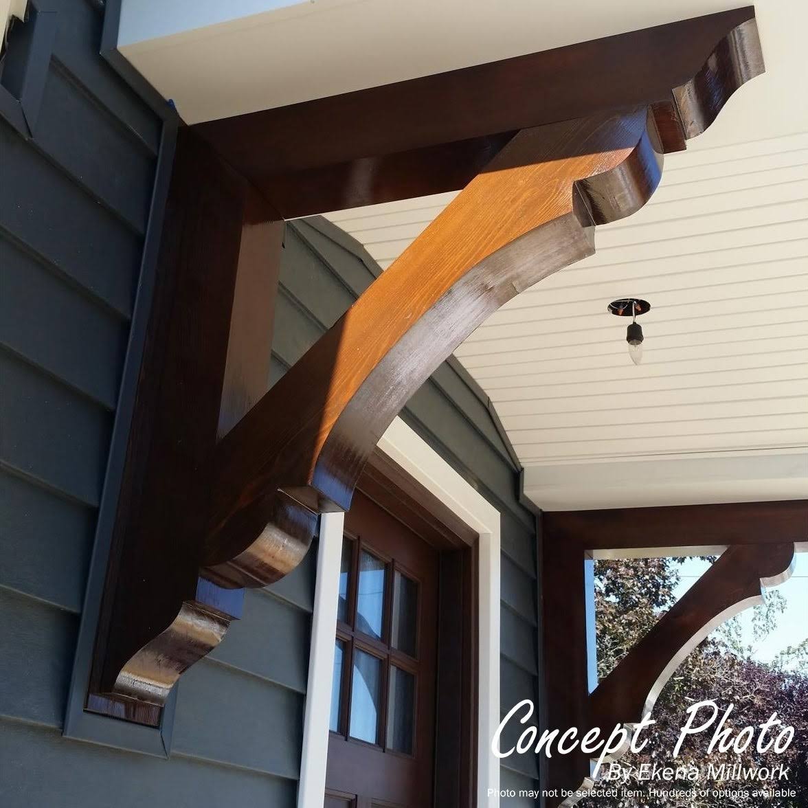 8x22W x 30x22D x 34x22H Merced Rough Sawn Traditional Outlooker, Western Red Cedar W881432