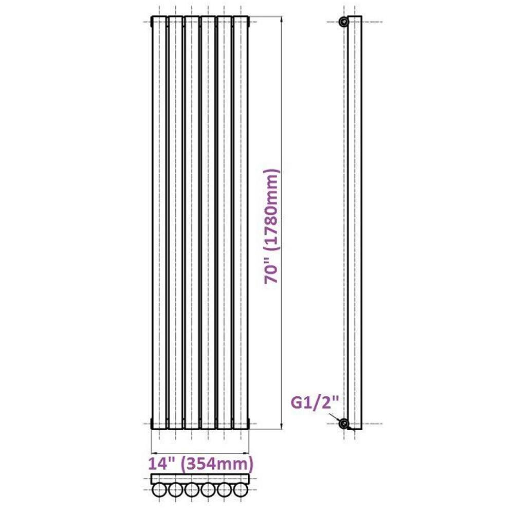 Anthracite Vertical Hot Water Radiator X598