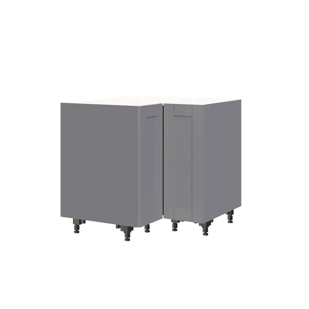Corner Base Cabinet with Lazy Susan Turn Table Accessory in Gray G1611