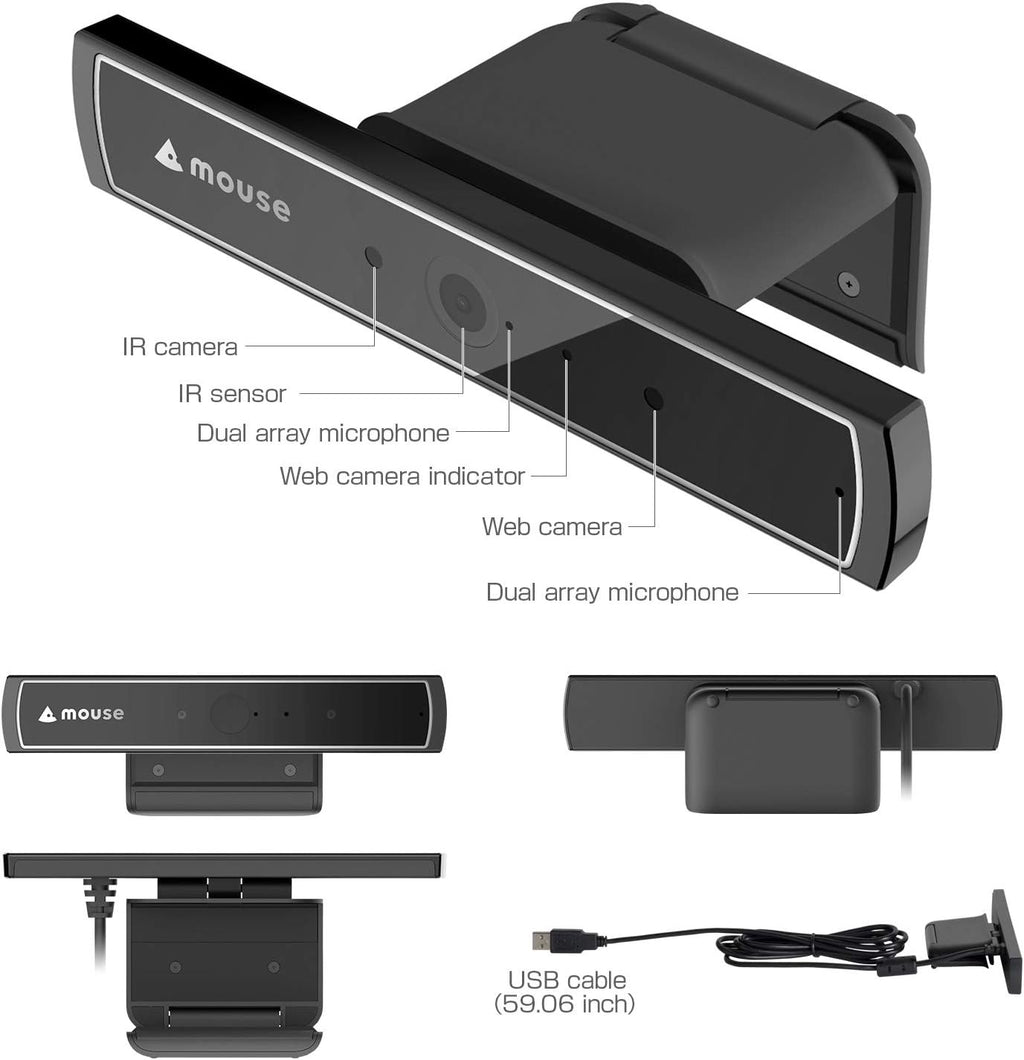 Facial Recognition Webcam Dual Mic IR USB2.0 Pack of 2 O80932