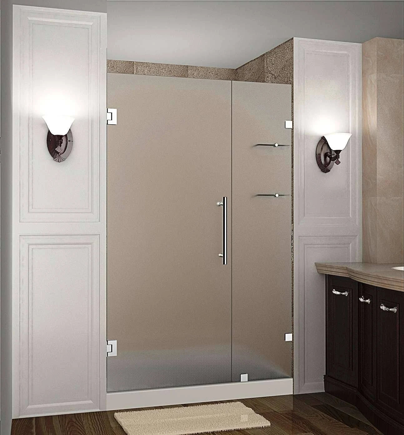 Frameless Hinged Shower Door with Stainless Steel U5809