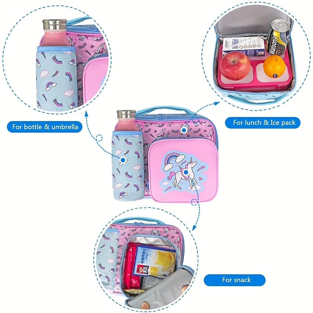 Insulated Lunch Bag with Bottle Holder, 3 Compartments, Waterproof K13357