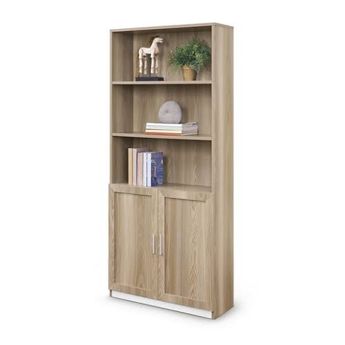 Gray Bookcase with Doors I2049