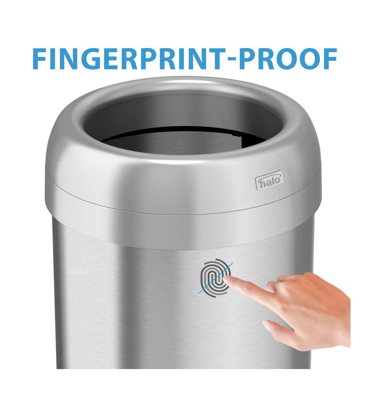 Stainless Steel 16-Gallon Round Open-Top Trash Can A416
