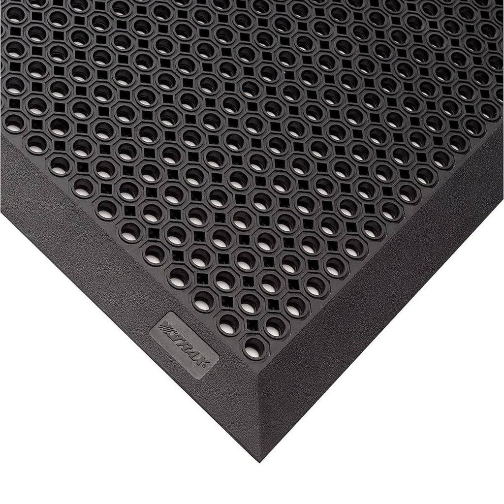 Rubber Entrance Mat, Black, 3Ft. x 5Ft. E80094