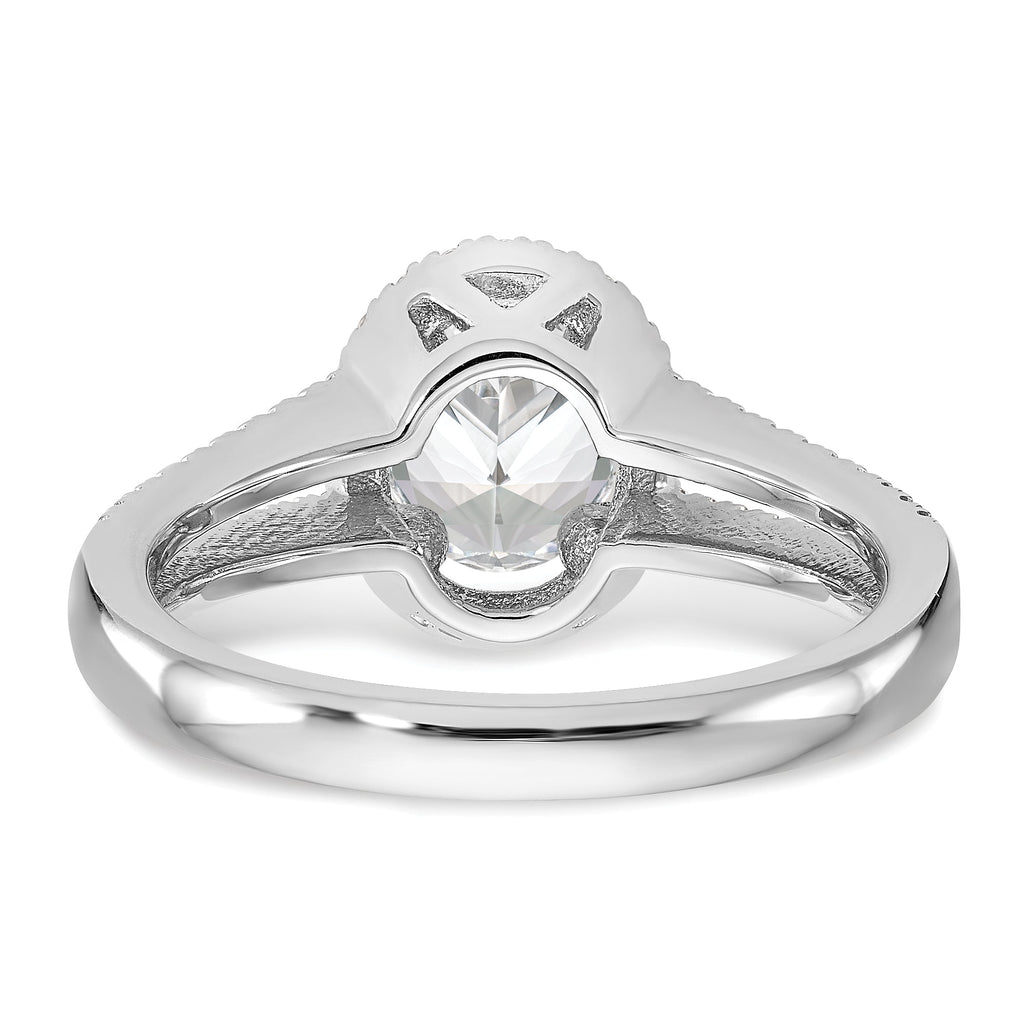 14K White Gold Oval Halo Engagement Ring B43976