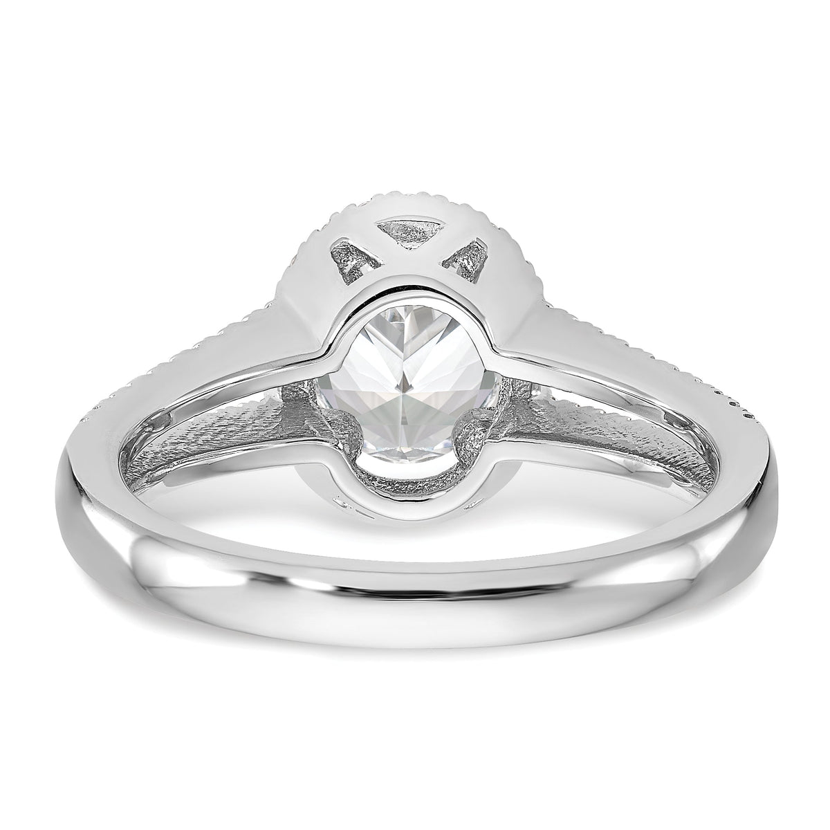 14K White Gold Oval Halo Engagement Ring B43976