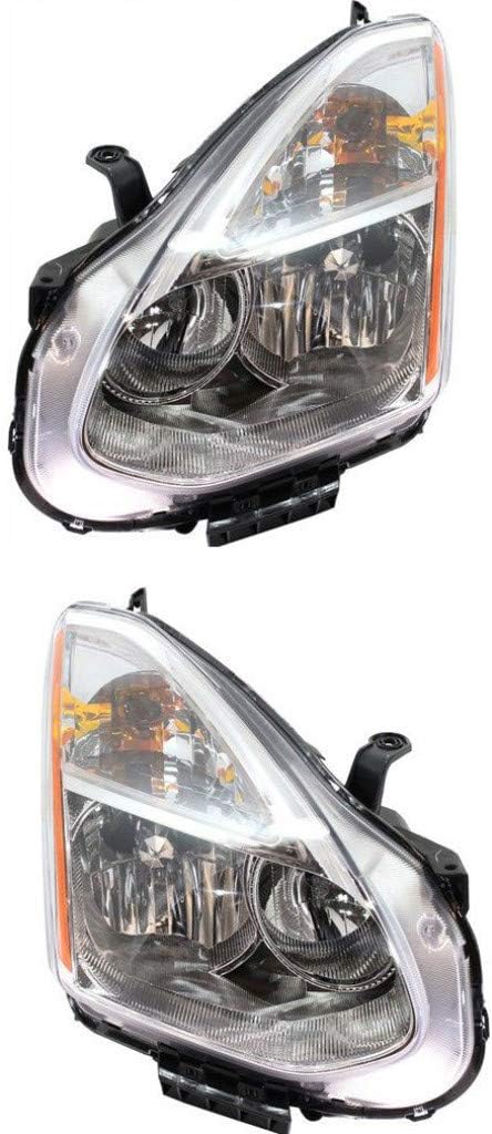 For Nissan Rogue Headlight 2009 2010 Pair Halogen X9704