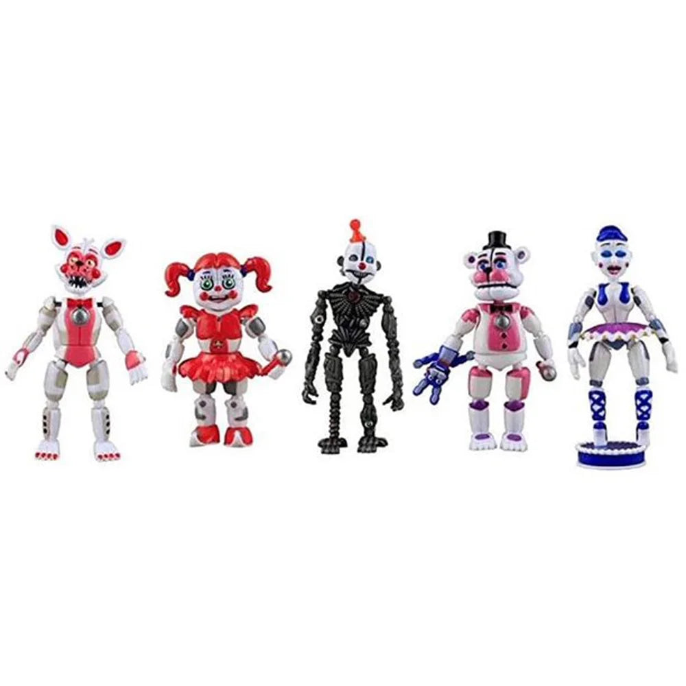5Pcs FNAF Funtime Freddy Foxy Movable Action Figures D988