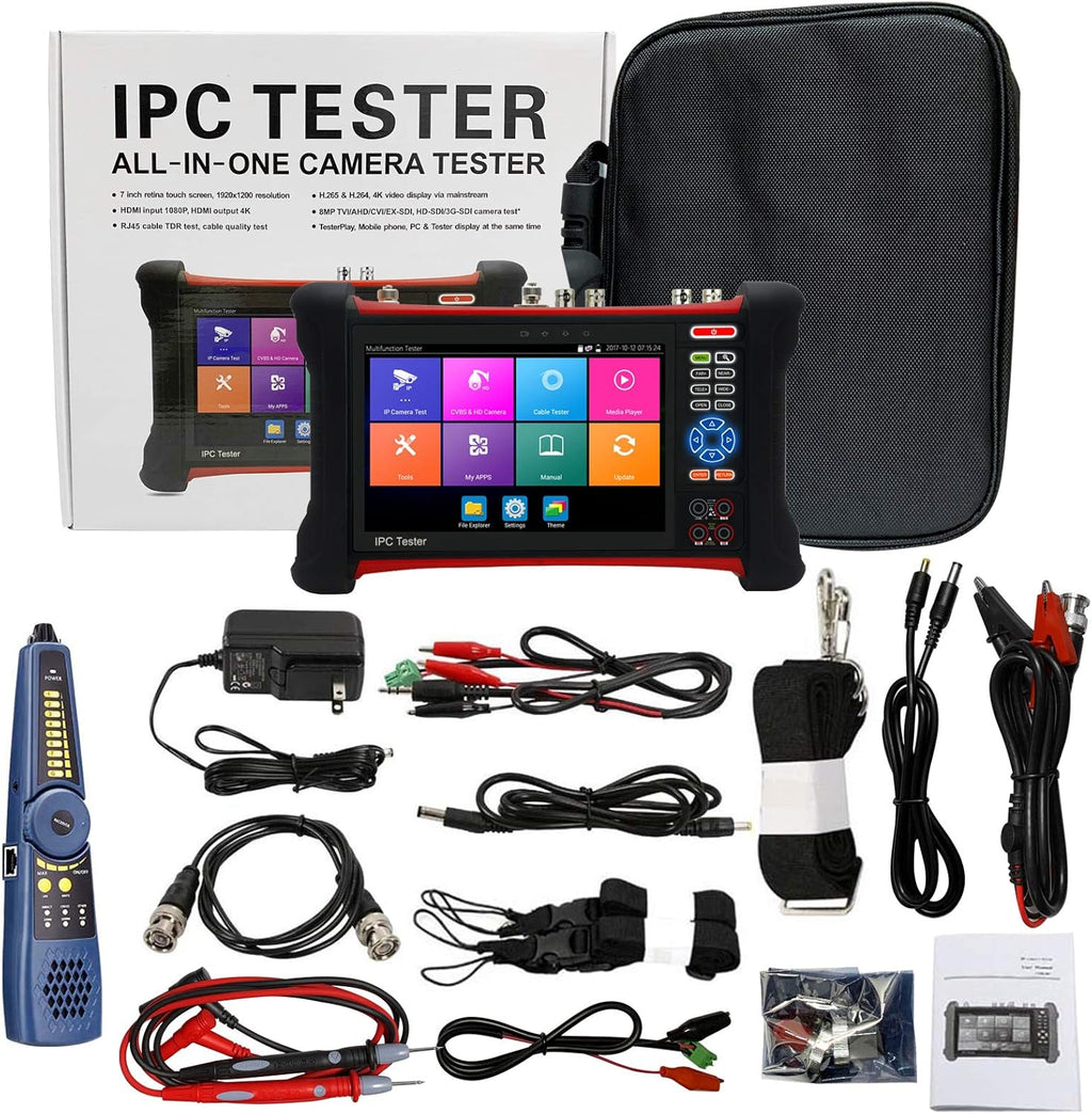 4K CCTV Camera Tester 7 inch IPS Touch Screen Monitor with TVI CVI AHD SDI IP Camera Test R958