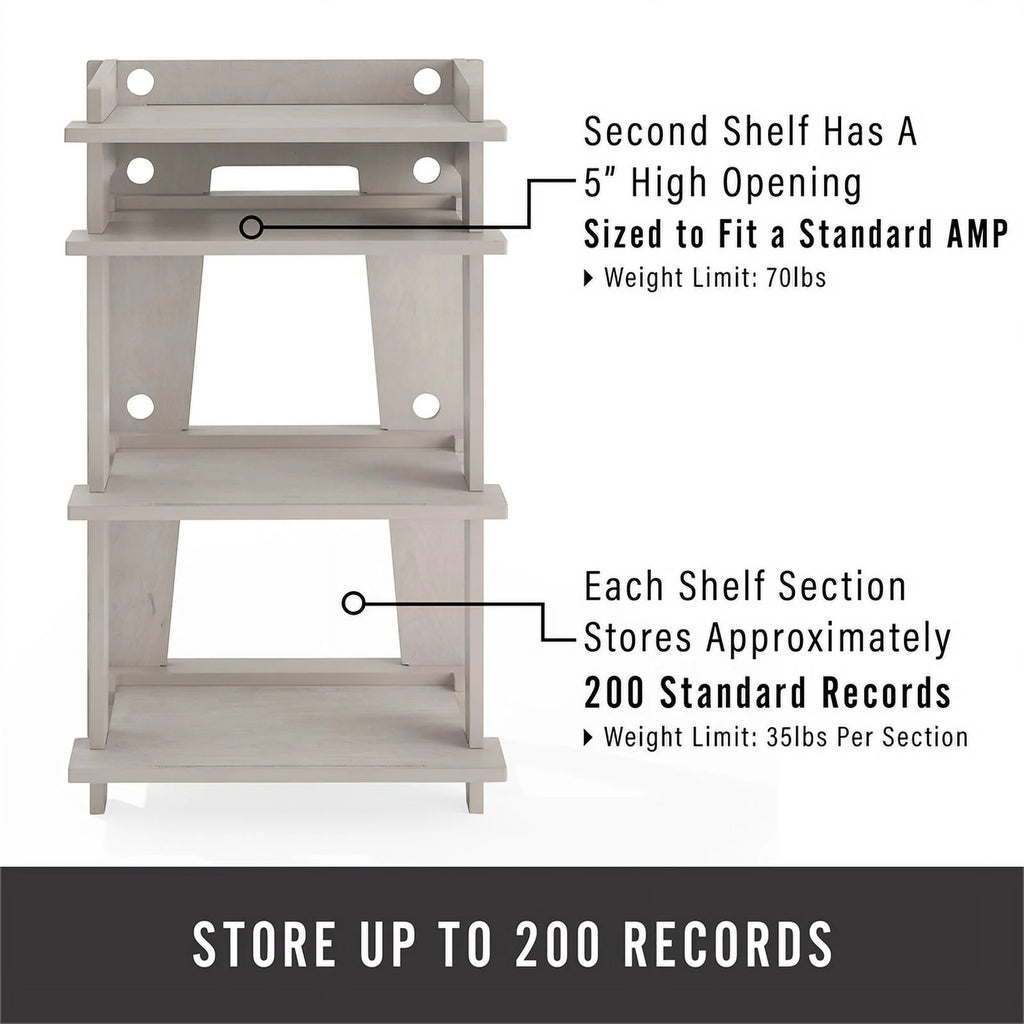 Gray MDF Wood and Birch Veneer Turntable Stand M137