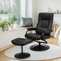 Black PU Leather Swivel Recliner Chair with Ottoman O961066