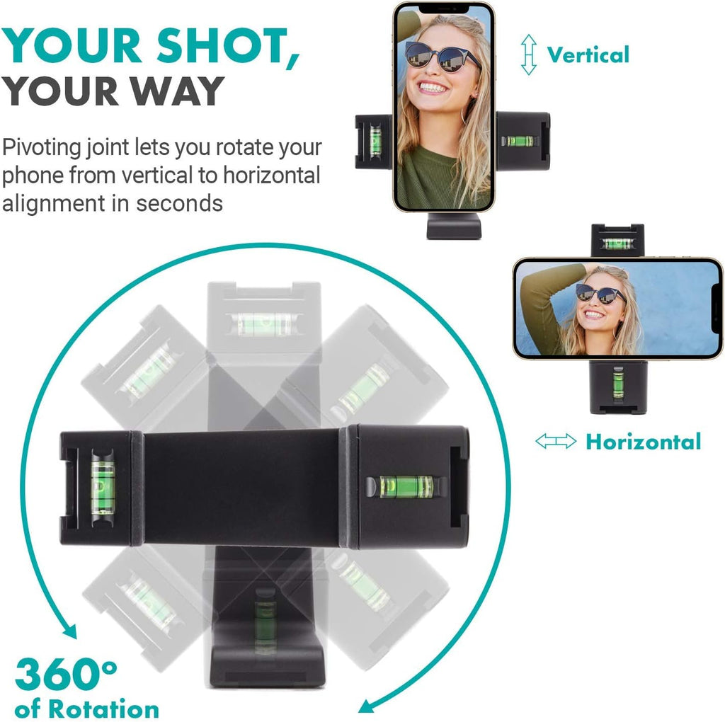 Vlog Kit with Adjustable Mobile Phone Holder and Camera Tripod, 57 Lightweight Tripod, Pack of 2 D45381