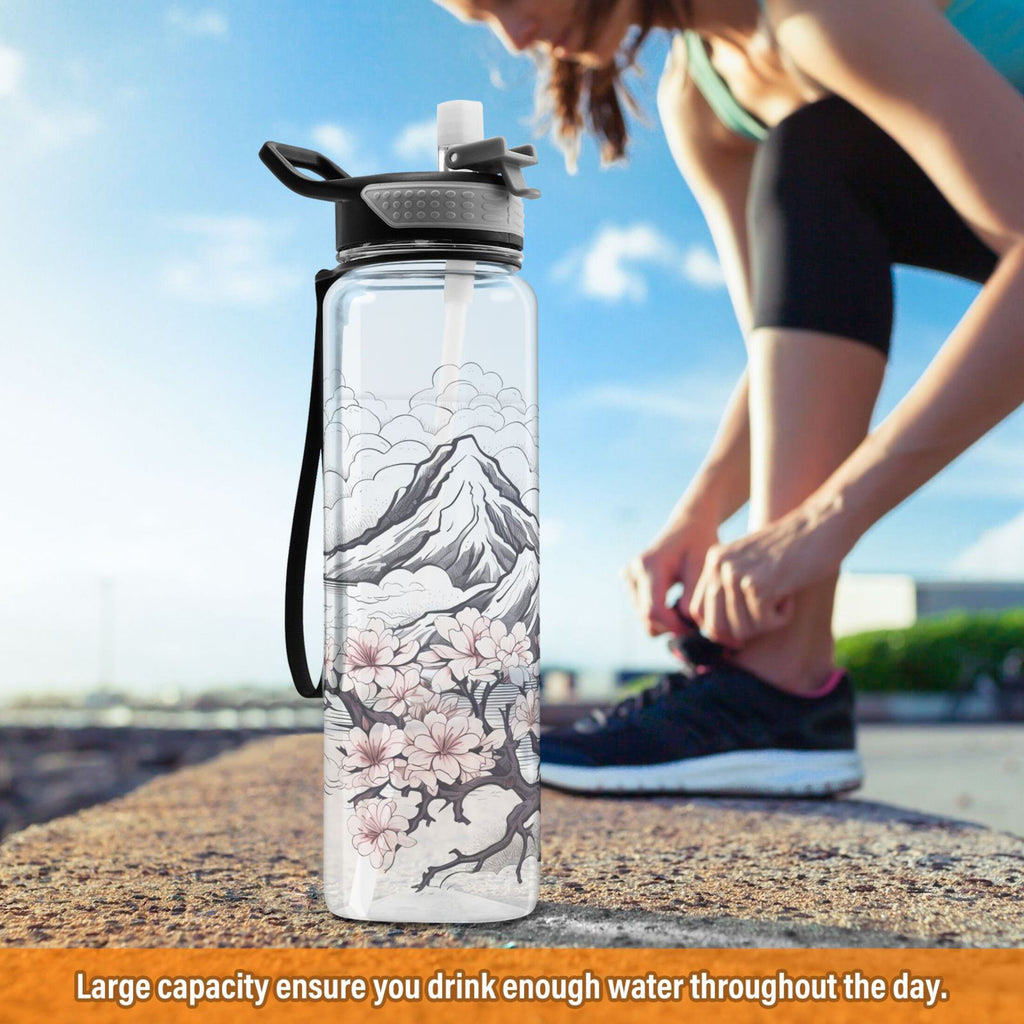 32oz Clear Tritan Water Bottle with Straw T25485