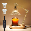 Candle Warmer Lamp with Timer, Adjustable Height, Dimmable Electric Candle Lamp Warmer with 2 Bulbs R3936