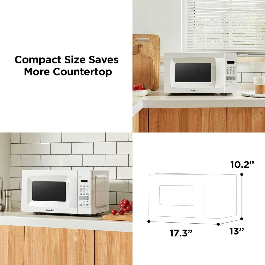 0.7 Cu Ft 700W Pearl White Countertop Microwave Oven S680652