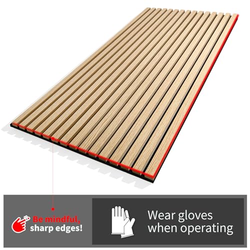 4-Piece Wood Slat Acoustic Panels, Matte Black X421