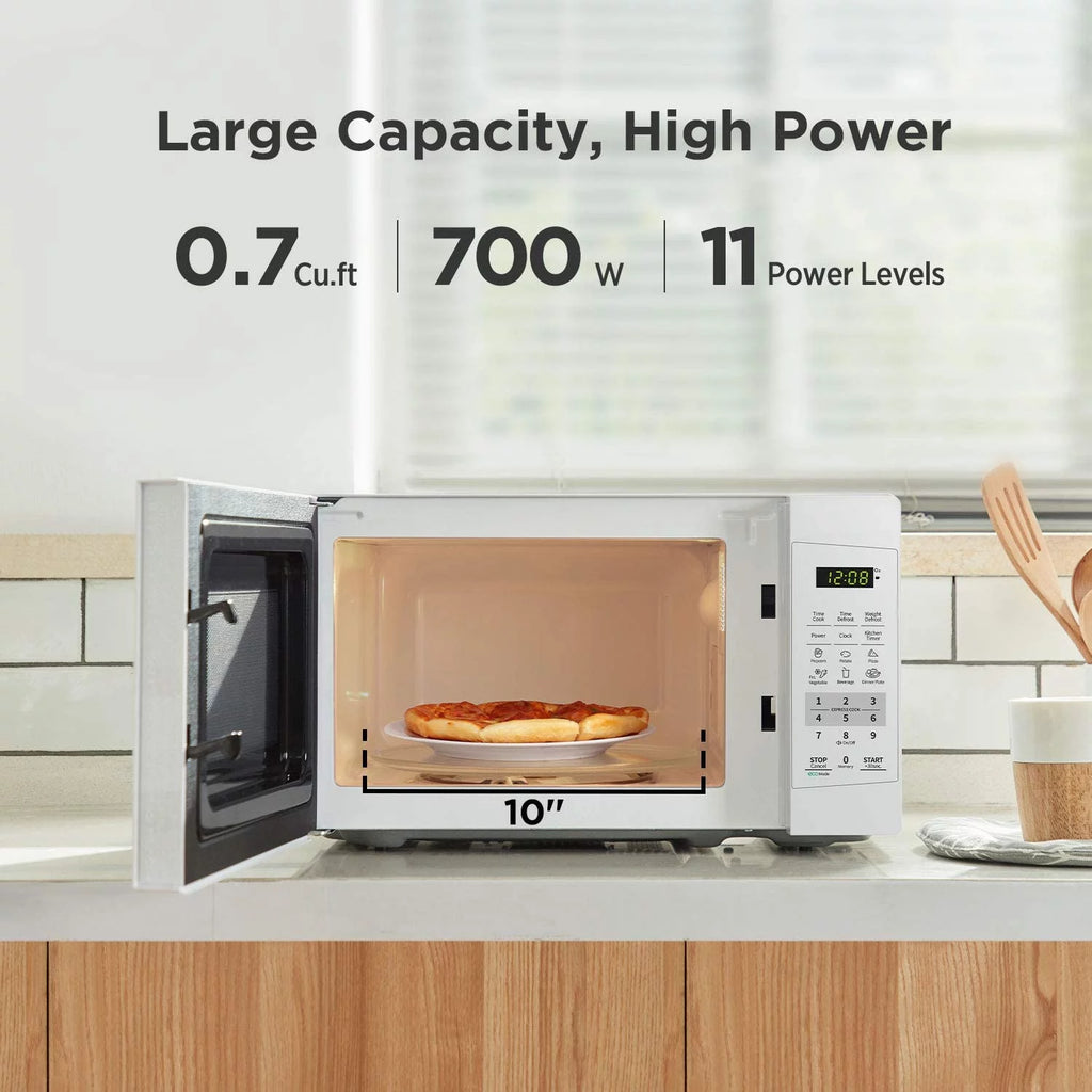 0.7 Cu Ft 700W Pearl White Countertop Microwave Oven S680652