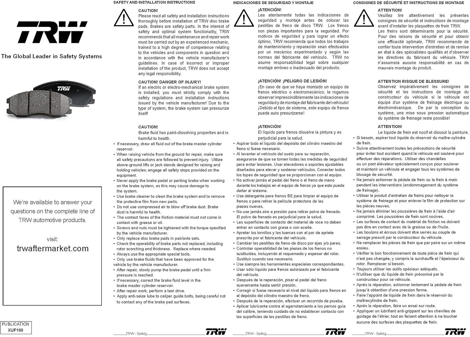 Disc Brake Pad Set Rear Pack of 2 W2756