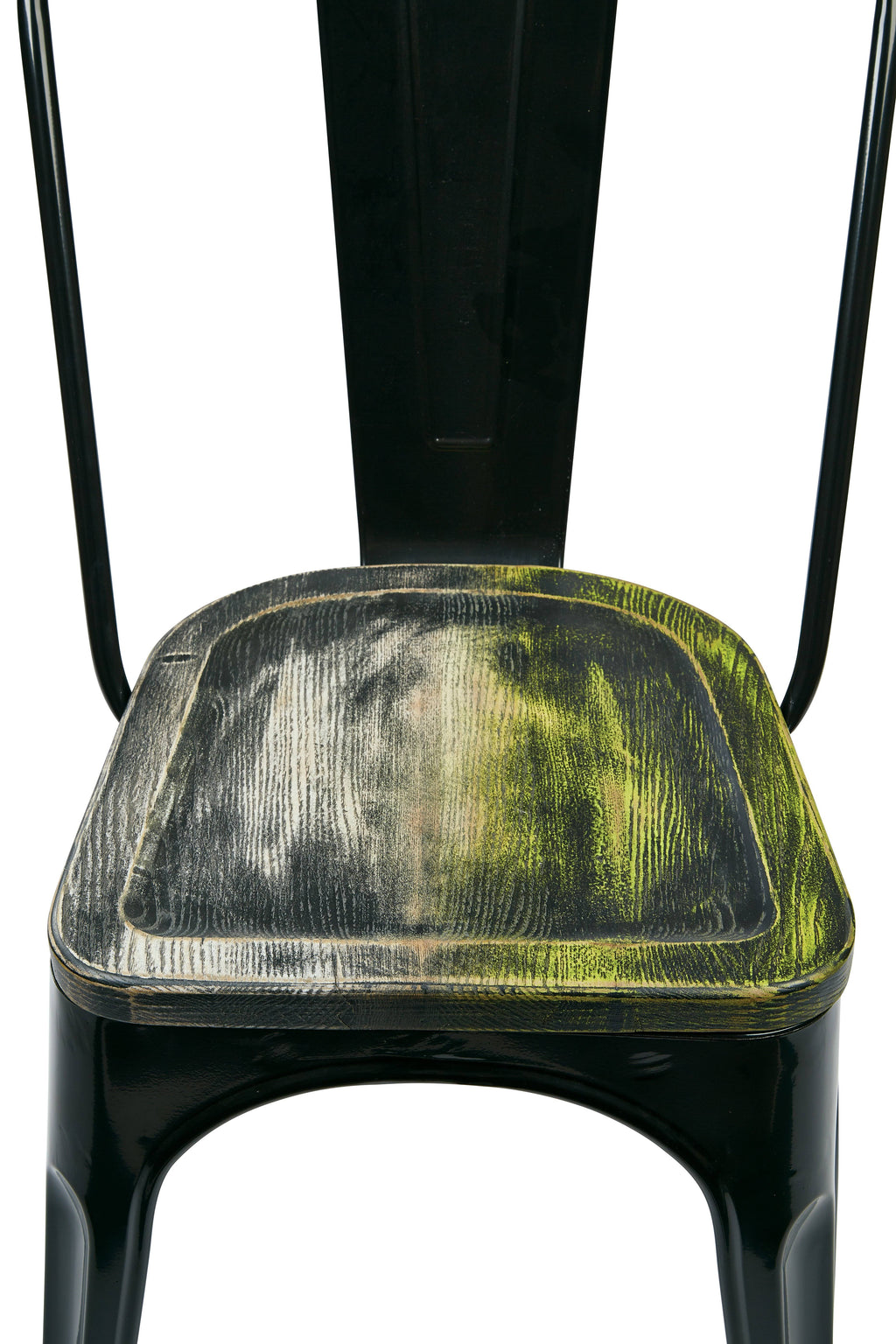 Black Metal Chair with Wood Seat - Set of 2 G91207