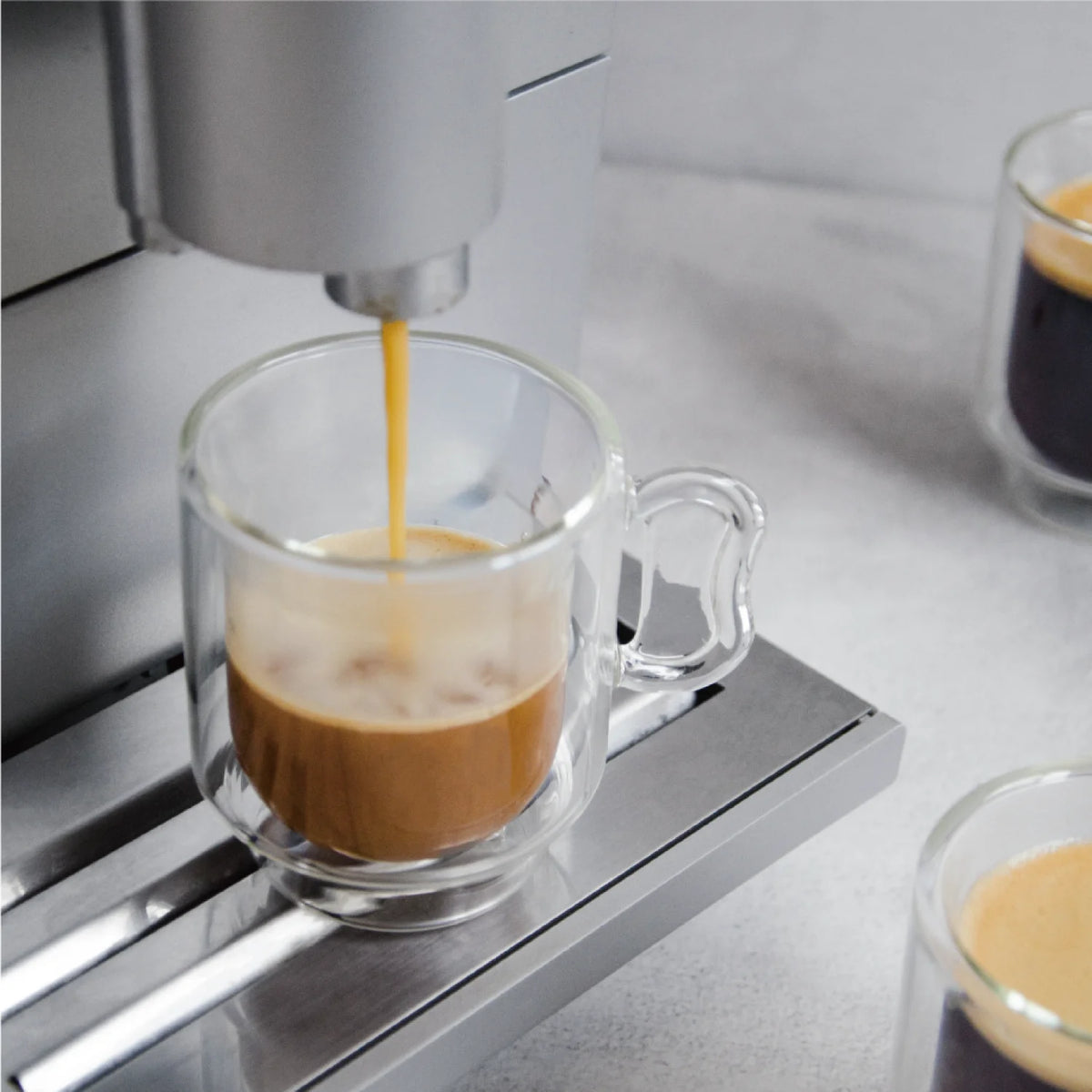 Double-Walled Clear Borosilicate Glass Espresso Cups Set of 2 S691