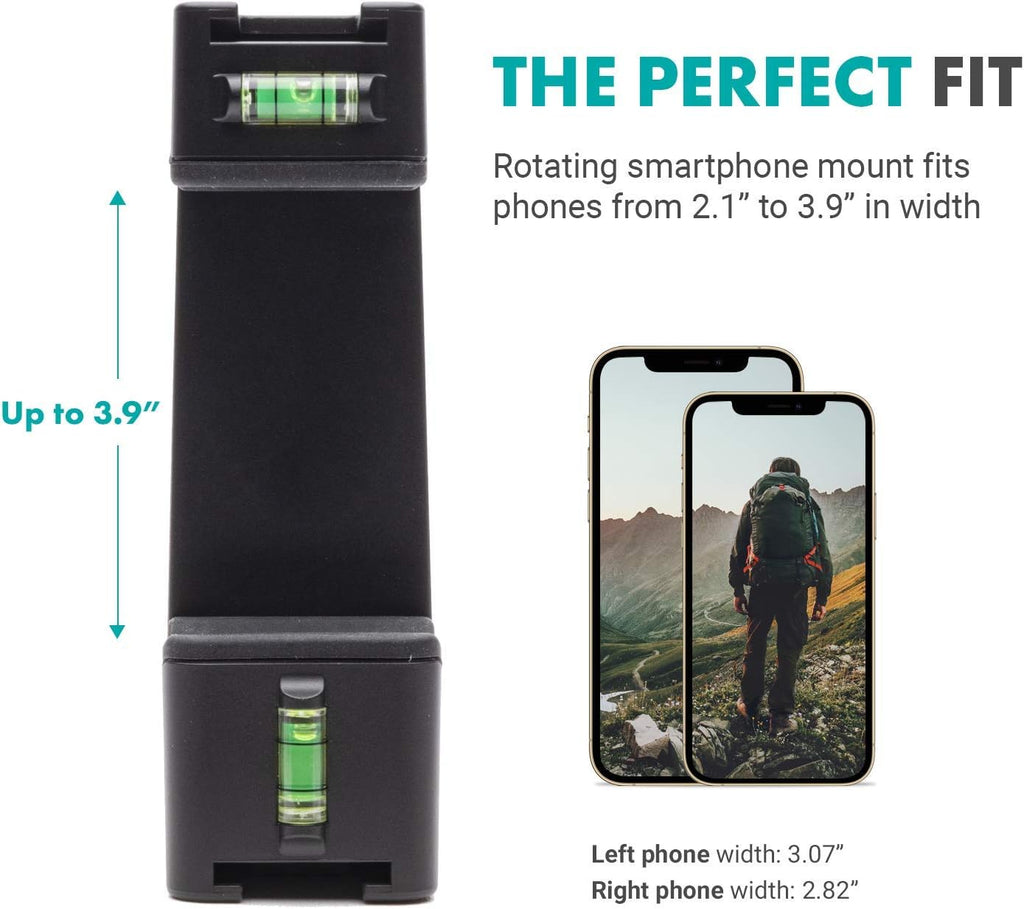 Vlog Kit with Adjustable Mobile Phone Holder and Camera Tripod, 57 Lightweight Tripod, Pack of 2 D45381