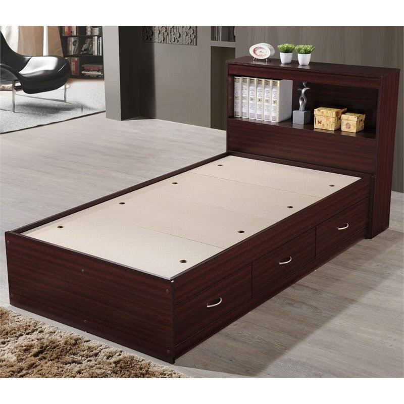 Twin-size Captain Bed with 3-Drawers and Headboard S324