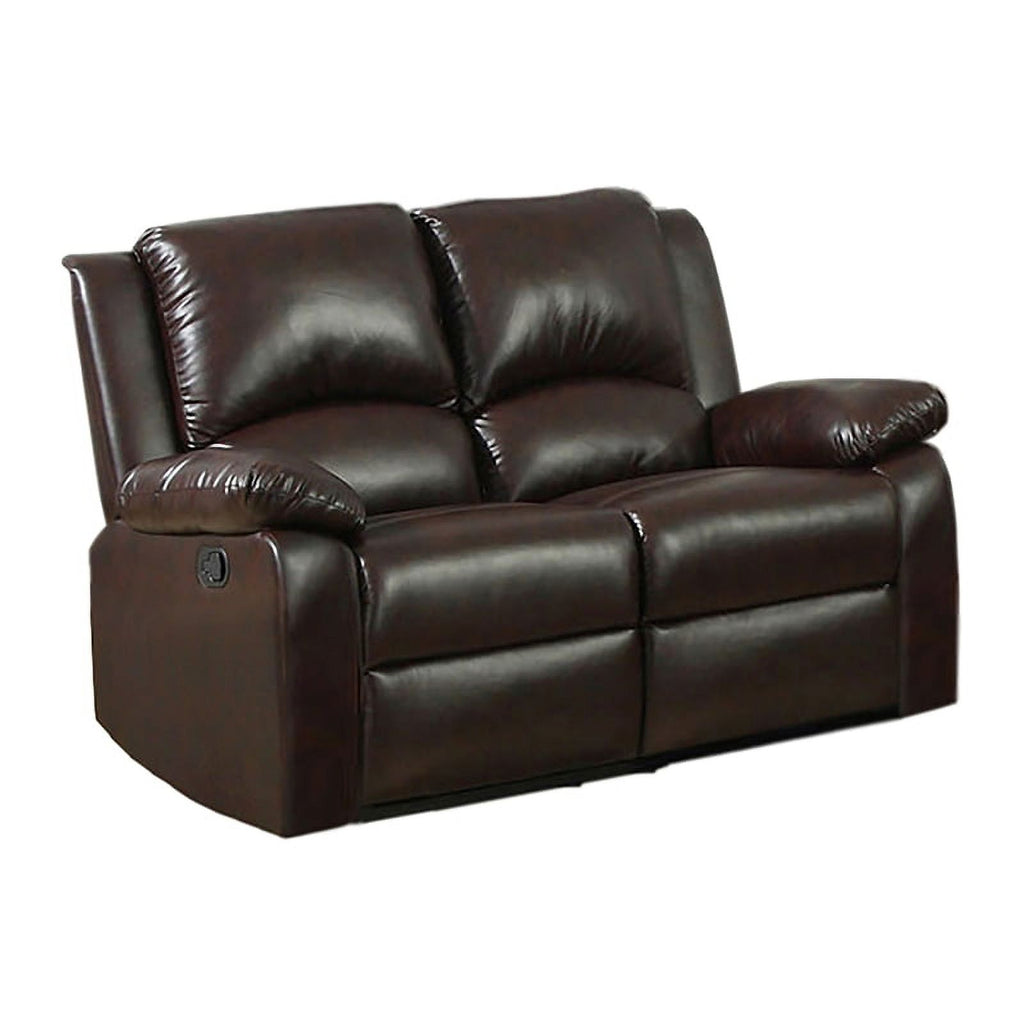 Dark Brown Faux Leather 2-Piece Sofa Set I61284