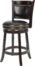 Cappuccino and Black Leather Swivel Counter Stool O463739