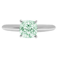 2.0ct Cushion Cut Blue Moissanite 18k White Gold Ring Size 3.75 M4155