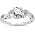 Vintage Marquise Engagement Ring 14K White Gold Lab Created Diamond T242313