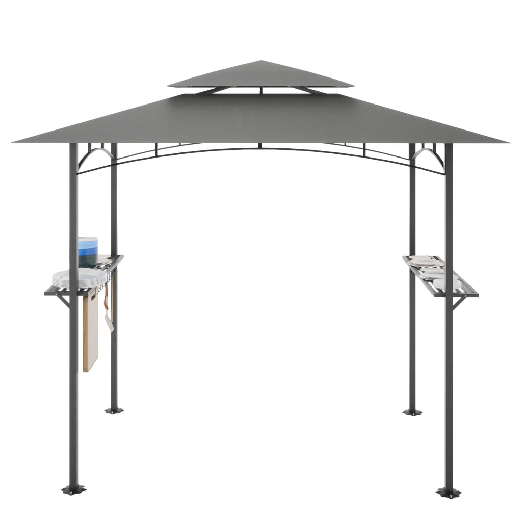 Patio BBQ Grill Gazebo Canopy with 2 Tier, Flame Retardant Cover D791