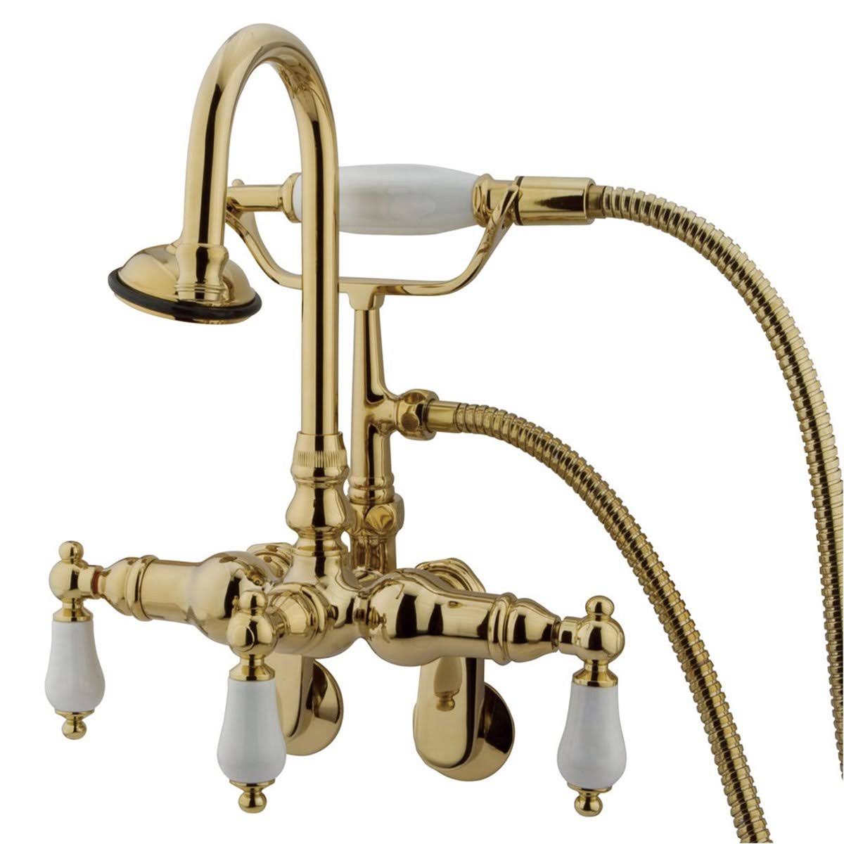 Oil Rubbed Bronze Wall Mount Clawfoot Tub Filler with Hand Shower L7054