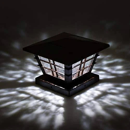 8 Pack 5x5 Solar Powered Post Cap Light with 4x4 Base Adapter (Brown) Q564