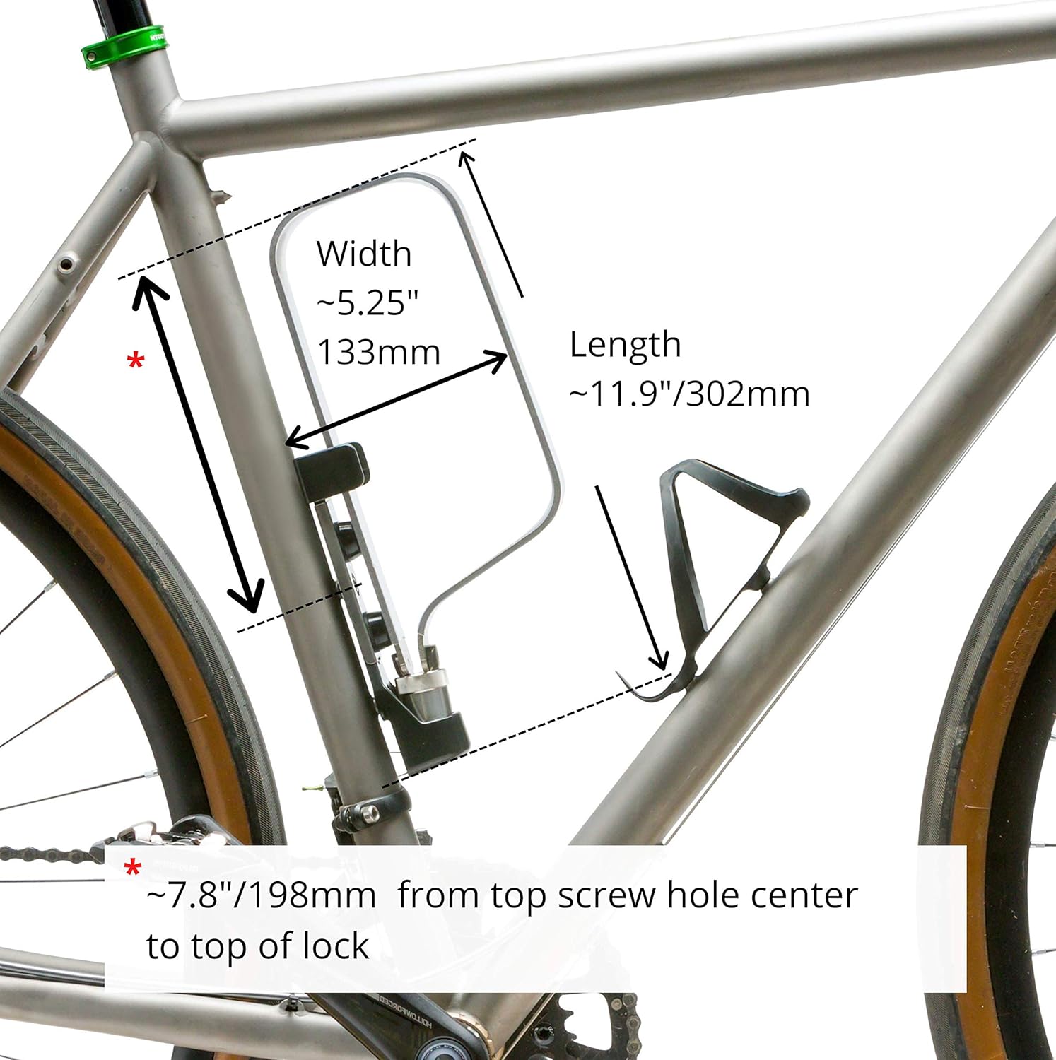 Titanium Bicycle U Lock with Mounting Clip, 2 Keys P6133