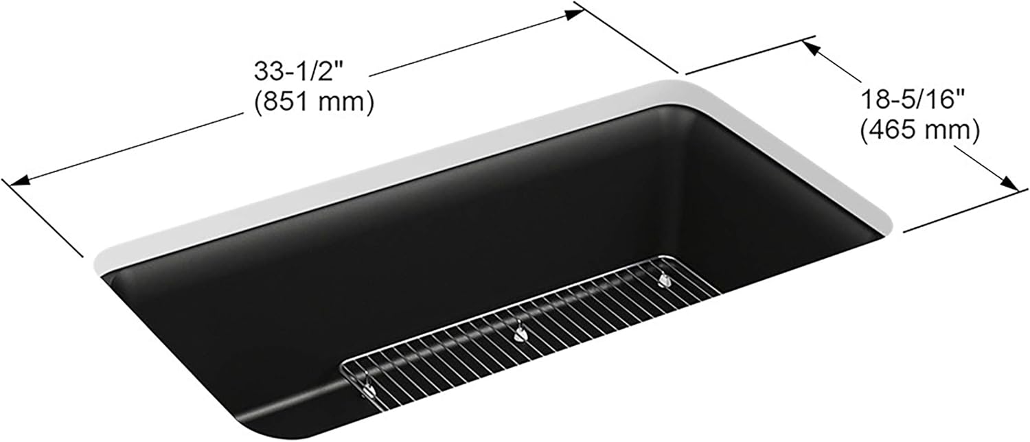 Under-Mount Single-Bowl Kitchen Sink with Basin Rack, Matte Brown J6319