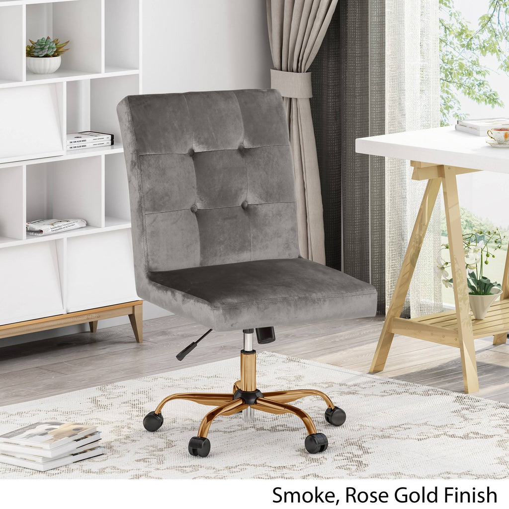Smoke Tufted Swivel Office Chair X47820