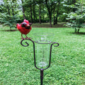 Red and Clear Cardinal Rain Gauge with Stake M962