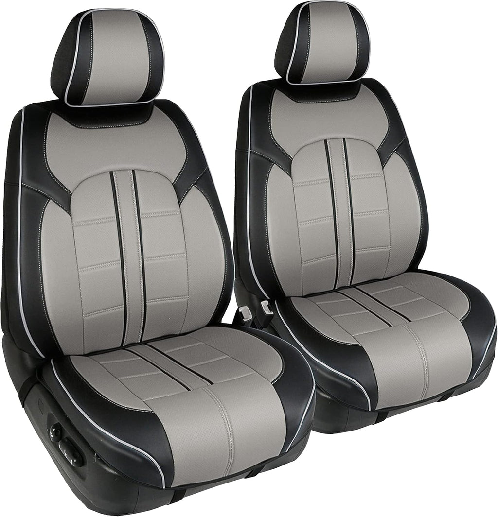 Black Faux Leather 3D Semi-Custom Car Seat Covers P160