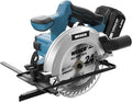 20V 4.0Ah Cordless Circular Saw, 6-1/2", 4000RPM, 0-45° Bevel, with Charger, Vacuum Adaptor, Parallel Guide, Wood Cutting Blades (24T / 40T), Pack of 2 P15917