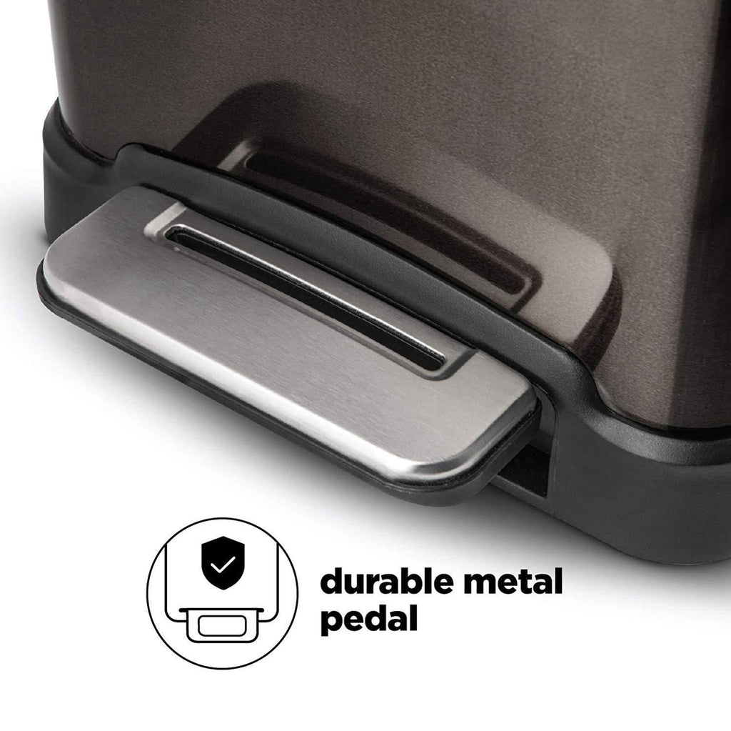 12 Gallon Black Trash Can S388