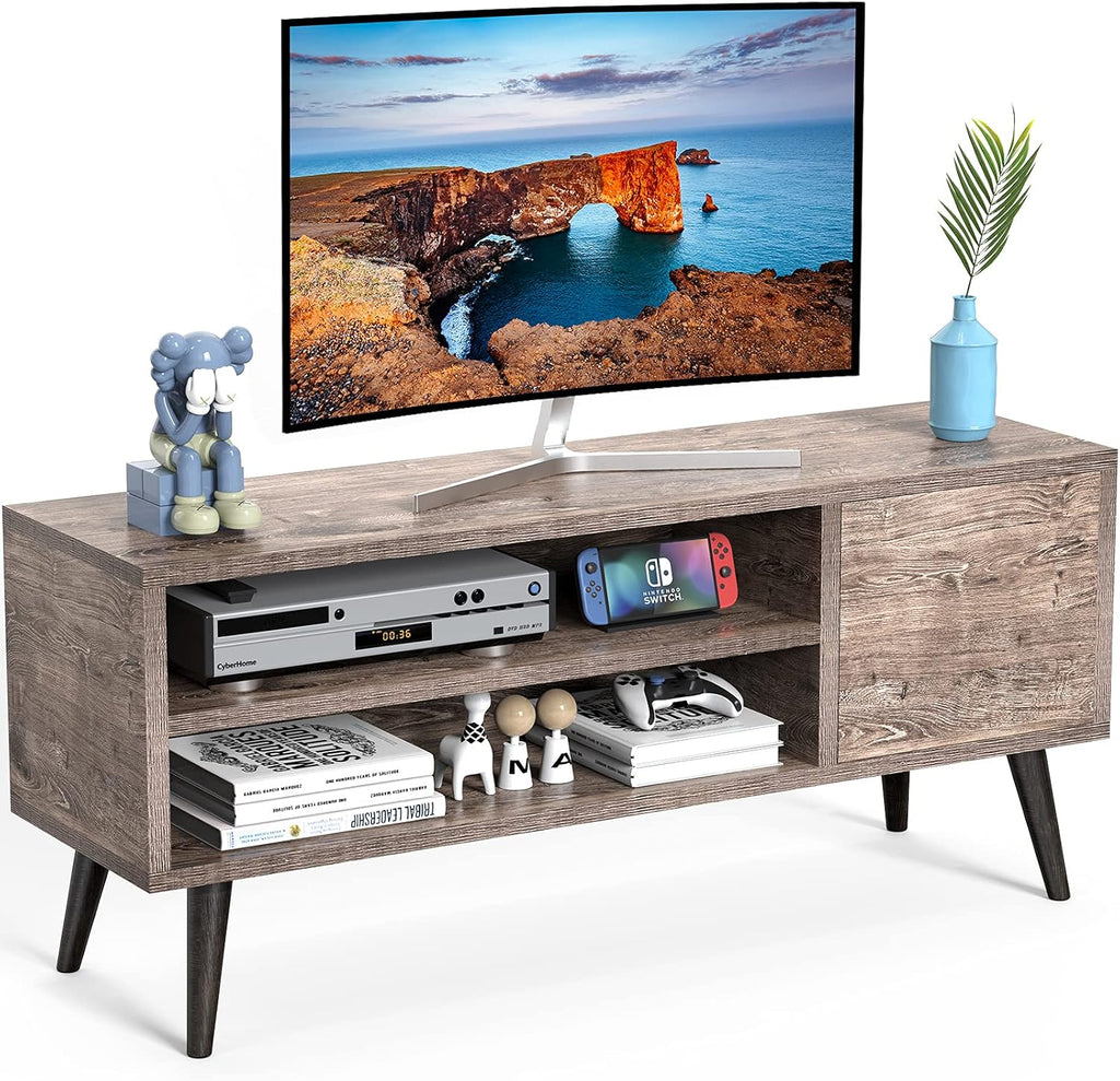 Retro Wood TV Console Table with Storage Y363050