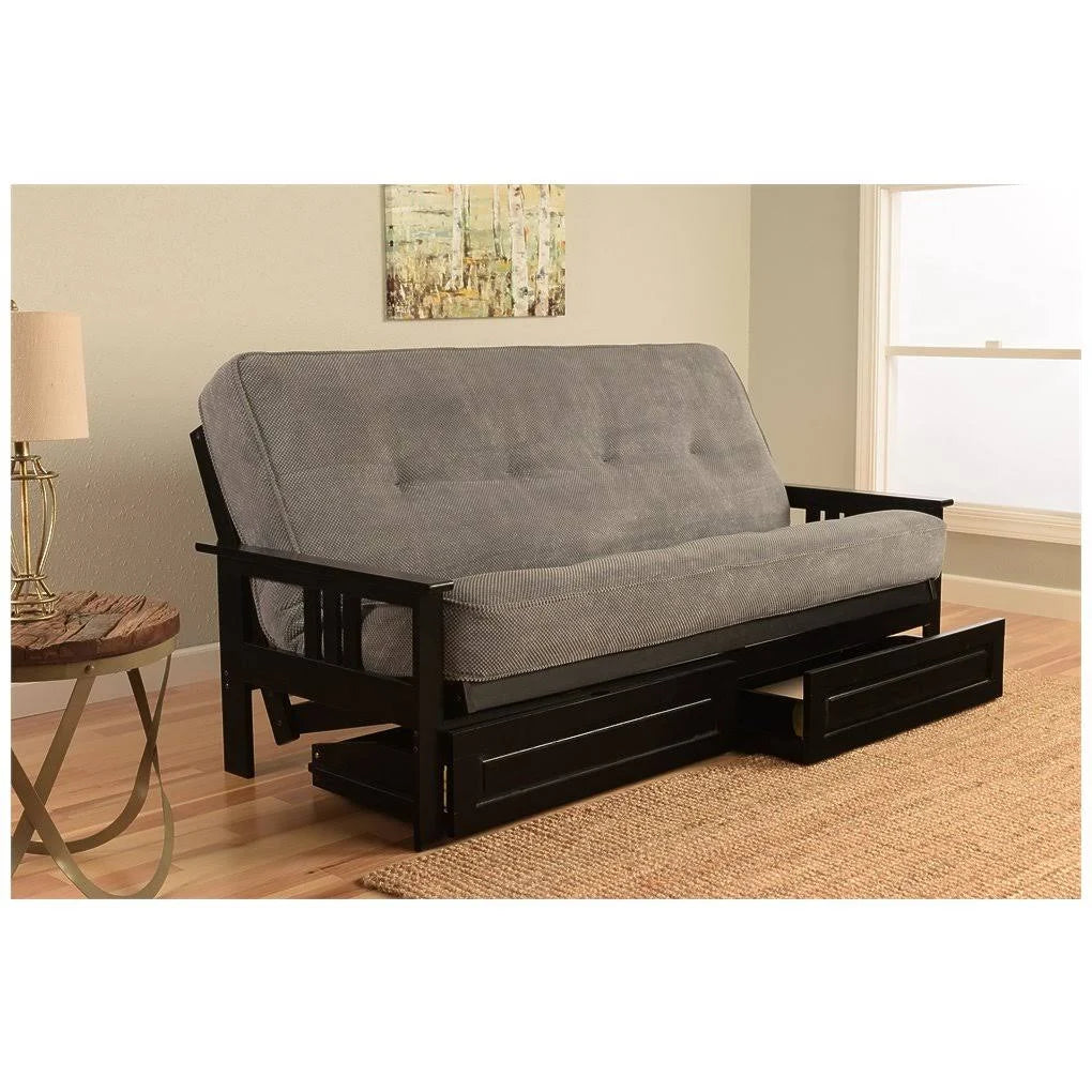 Monterey Frame Black Finish Marmont Thunder Mattress Storage Drawers B3890